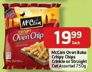 McCain Oven Bake Crispy Chips Crinkle or Straight Cut-750gm Each