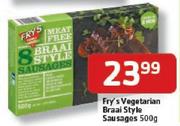 Fry's Vegetarian Braai Style Sausages-500gm Each