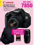 Canon EOS 600D DSLR DC Twin Lens Bundle