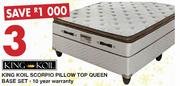 King Koil Scorpio Pillow Top Queen Base Set