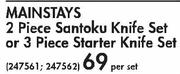 Mainstays 2 Piece Santoku Knife Set/3 Piece Starter Knife Set-Per Set