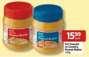 PnP Smooth or Crunchy Peanut Butter-400g Each