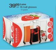 Lune Hi-Ball Glasses-6 Pack