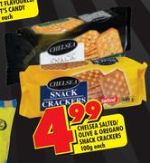 Chelsea Salted/Oilve & Oregano Snack Crackers-100gm Each