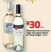 Robertson Winery Extra Light Sauvignon Blanc Or Pinot Grigio-750ml Each