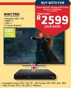 Sinotec 80cm/32" HD Ready LED TV Plus Sinotec 2.1 DVD Player(STL-32ME83DT)
