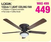 Logik 132cm 1 Light Ceiling Fan