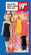 Dream Girl With 4 Outfits 28cm Each
