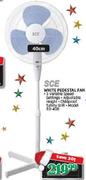SCE White Pedestal Fan RD-40B
