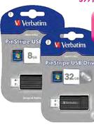 Verbatim 8GB USB Flash Drive Pinstripe