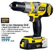 Stanley 18V Li-Lon Hammer Drill FMC620LB-QW