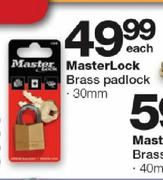 Master Lock Brass Padlock-30mm Each