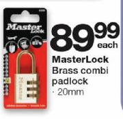 Master Lock Brass Combi Padlock-20mm Each