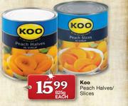 Koo Peach Halves/Slices-825g Each