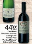 Odd Bins Bin 908 Cabernet Sauvignon/Merlot/Petit Verdot/Malbec/Cabernet Franc-750ml
