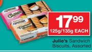 Julie's Sandwich Biscuits Assorted-125/135g Each