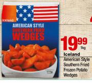 Iceland American Style Southern Fried Frozen Potato Wedges-1kg
