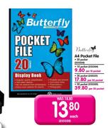 Butterfly A4 Pocket File-Per 20 Packet