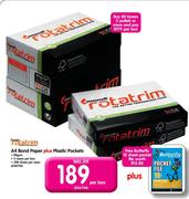 Rotarim A4 Bond Paper Plus Plastic Pockets-Per Box + Free Butterfly 10 Sheet Pocket File