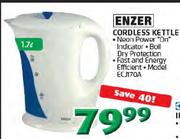 Enzer 1.7Ltr Cordless Kettle(ECJ170A)