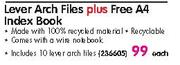 Lever Arch Files Plus Free A4 Index Book-Each