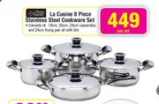 Always Home La Cusine 8 Piece Stainless Steel Cookware Set