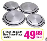 4 Piece Stainless Steel Stove Plate Covers-Per Set