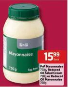 PnP Mayonnaise 750g, Reduced Oil Salad Cream 790g Or Reduced Oil Mayonnaise 760g Each