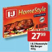 I&J Homestyle Rib Burger-400g