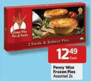 Penny Wise Frozen Pies Assorted-2's Each