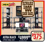 Astra 3 Piece Black Wall Unit