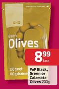 Pnp Black, Green Or Calamata Olives-200gm Each