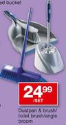 Dustpan & Brush/Toilet Brush/Angle Broom-Per Set