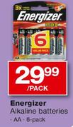 Energiser AA Alkaline Batteries-6's pack