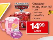 Character Mugs Assorted(Cars, Princess, Hello Kitty, Minnie)-Each