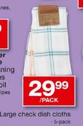 Large Check Dish Cloths-6's pack