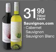 Sauvignon.Com Cabernet Sauvignon/Sauvignon Blanc-750ml Each