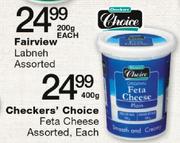 Checkers' Choice Feta Cheese-400gm Each