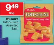 Wilson's Toff-o-Luxe Assoredted-125g Each