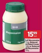 Pnp Mayonnaise-750g,Reduced Oil Salad Cream-750g Or Reduced Oil Mayonnaise-750g Each