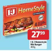 I&J-Homestyle Rib Burger-400g