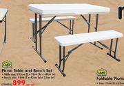 Camp Master Picnic Table And Bench Set-Each