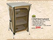 Camp Master 3 Shelf Steel Cupboard-Each
