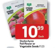 Starke Ayres Foil Flower Or Vegetable Seeds f123-each