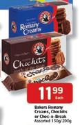 Bakers Romany Creams, Chockits Or Choc-O-Break-150/200Gm Each