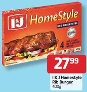 I&J Homestyle Rib Burger-400gm
