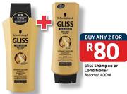Gliss Shampoo Or Conditioner-400Ml