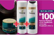 Pantene Shampoo-400Ml, Conditioner-400Ml & Treatment-200Ml-All 3