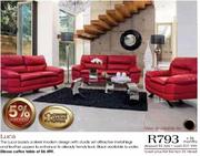 Luca Genuine Leather Lounge Suite-Each