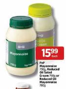 PnP Mayonnaise-750gm, Reduced Oil Salad Cream-790gm or Reduced Oil Mayonnaise-760gm Each